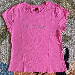 Y2K I LIVIN I LAS VEGAS Rhinestone/Sparkle Cap Sleeve Tee
